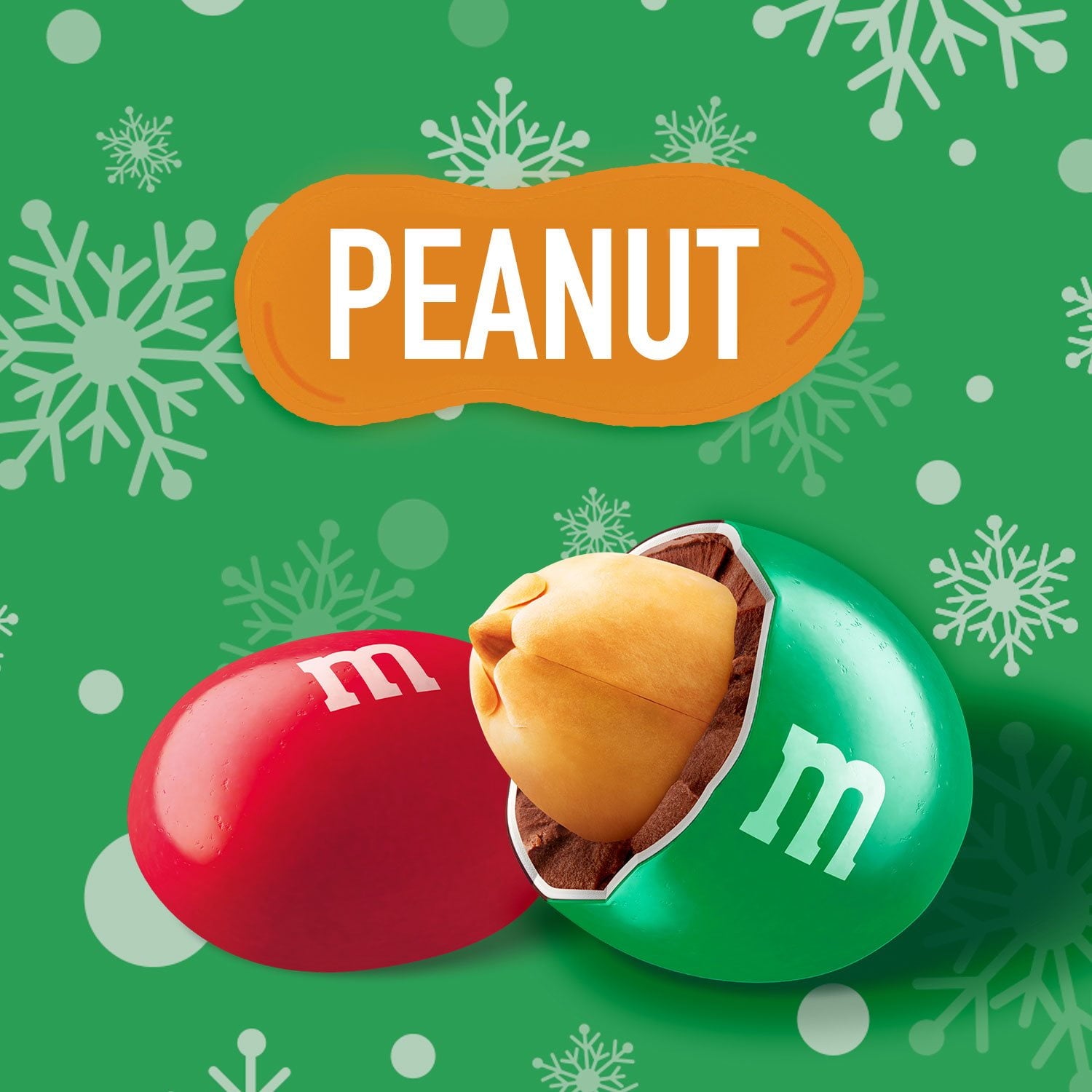 M&amp;M'S クリスマス ピーナッツ ミルク チョコレート キャンディ、62 オンス。