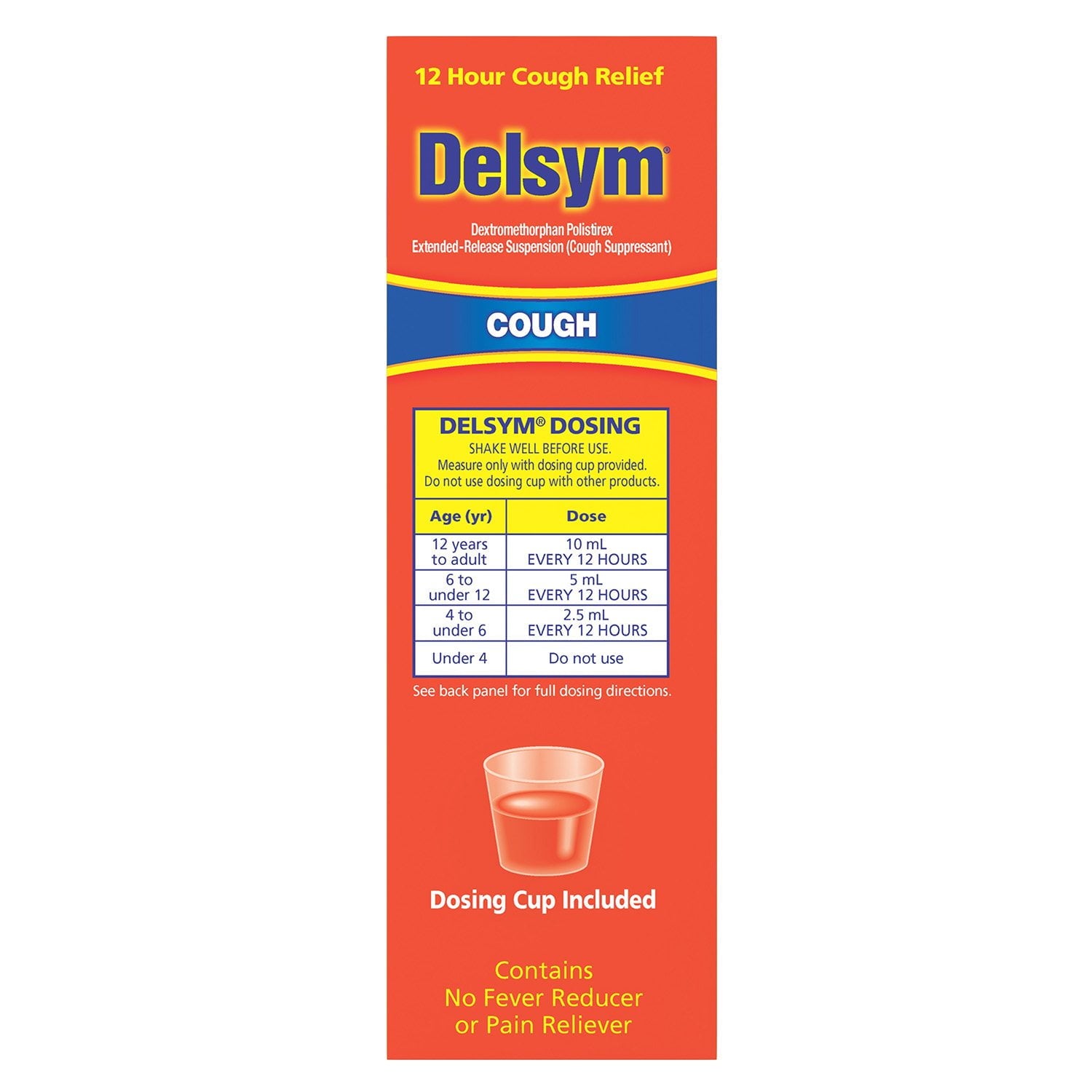 Delsym 12時間咳止め液、オレンジ 2個パック、5液量オンス/パック