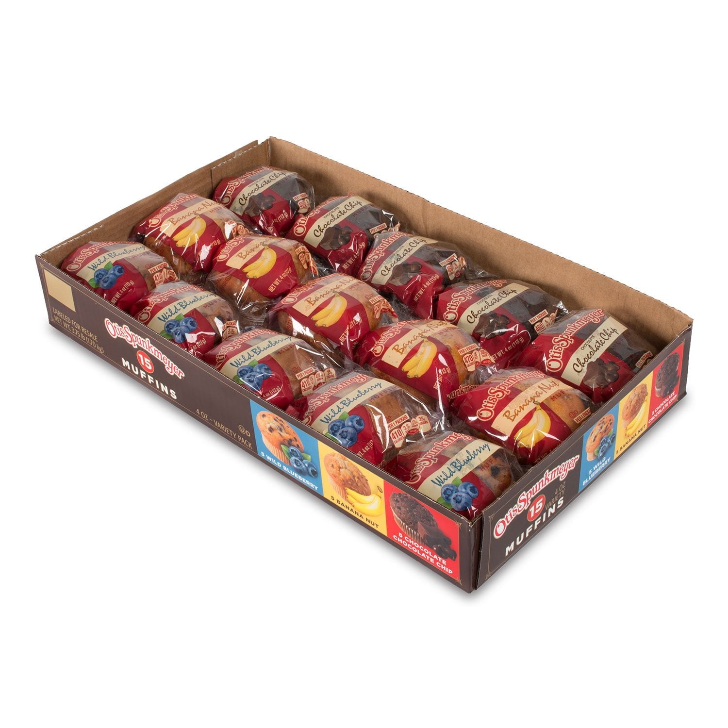 Otis Spunkmeyer バラエティパックマフィン、4 オンス、15 個入り。