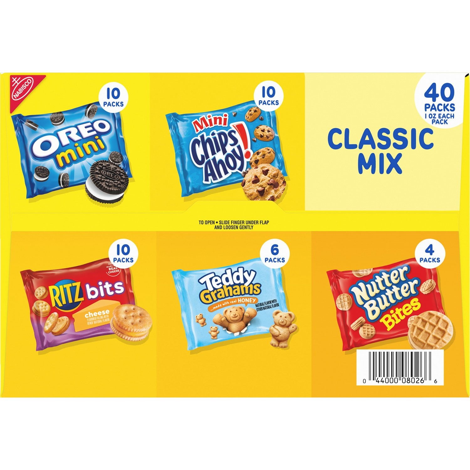 ナビスコ クラシックミックス クッキー＆クラッカー、バラエティパック、40 個入り。