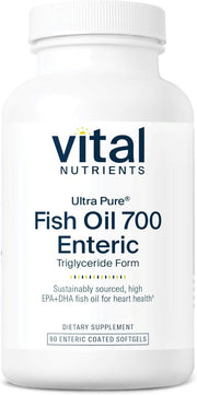 바이탈 뉴트리언스 울트라 퓨어 피쉬 오일 700mg 장용 코팅 – 90캡슐 – 위 자극을 줄인 오메가-3로 심혈관·염증 관리