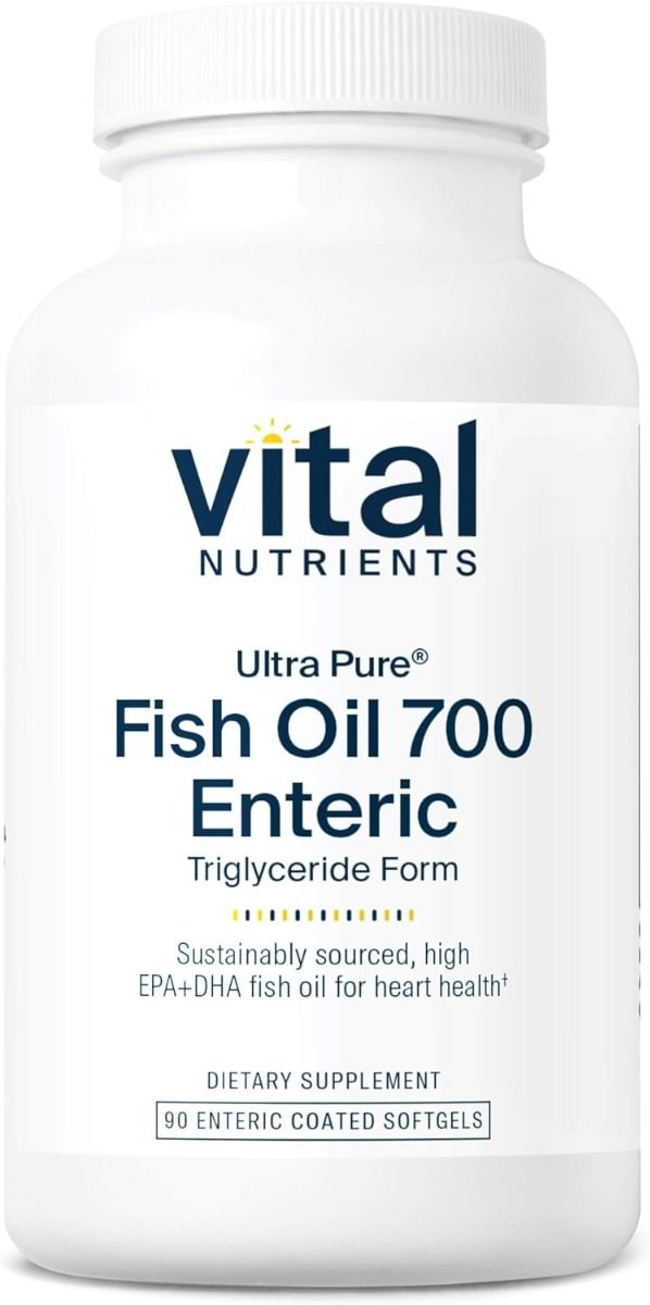 바이탈 뉴트리언스 울트라 퓨어 피쉬 오일 700mg 장용 코팅 – 90캡슐 – 위 자극을 줄인 오메가-3로 심혈관·염증 관리