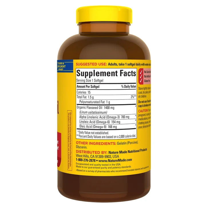ネイチャーメイド フラックスシードオイル 1400mg、ソフトジェル300粒
