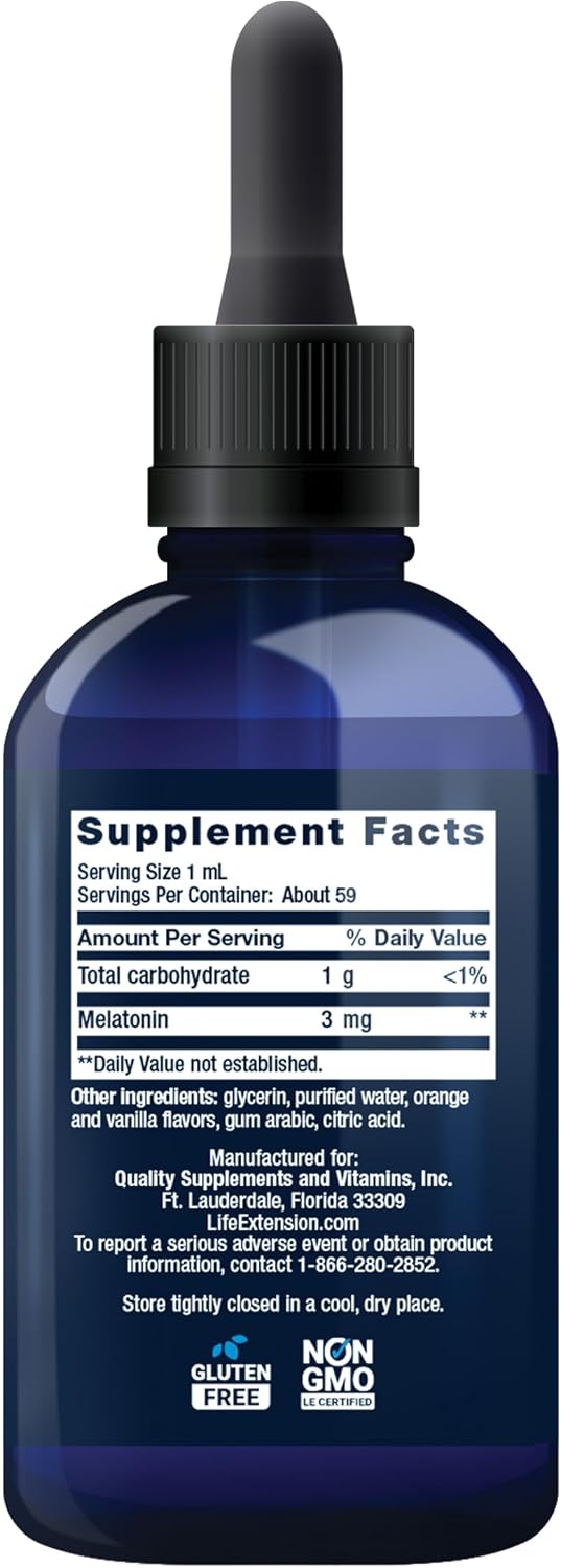라이프익스텐션 리퀴드 멜라토닌 3mg 성분표 및 영양정보