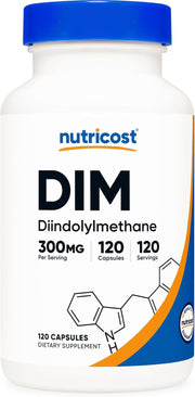 뉴트리코스트 DIM(디인돌릴메탄) 300mg 여성 호르몬 밸런스·항산화 건강 관리 바이오페린 함유 120 베지캡슐