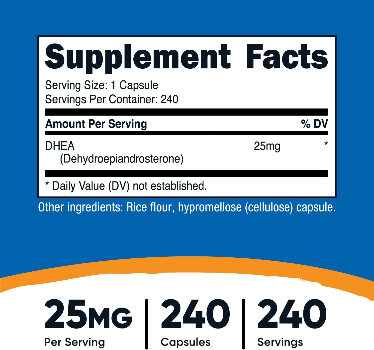 뉴트리코스트 DHEA 25mg 120캡슐·240캡슐 선택 – 데일리 저함량 디하이드로에피안드로스테론