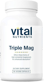 바이탈 뉴트리언스 트리플 마그네슘 250mg – 90캡슐 – 근육 경련이나 긴장이 잦고 수면·신경 예민함이 느껴지는 경우 선택되며, 서로 다른 마그네슘 형태를 배합한 포뮬러