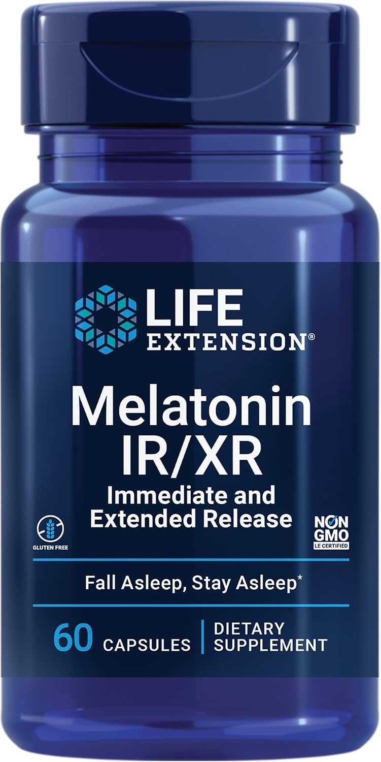 라이프익스텐션 멜라토닌 IR/XR 1.5mg 60캡슐 제품 정면