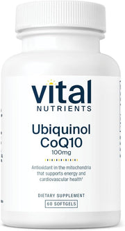 바이탈 뉴트리언스 유비퀴놀 CoQ10 100mg – 60캡슐 – 활성형 CoQ10으로 심장·세포 에너지 보조
