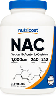 뉴트리코스트 NAC 1000mg 240 비건 정 고함량 글루타치온 항산화 영양제