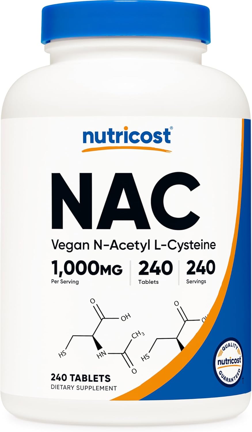 뉴트리코스트 NAC 1000mg 240 비건 정 고함량 글루타치온 항산화 영양제