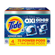 Tide Power PODS + Ultra OXI 洗濯洗剤パック、オリジナル、72 個入り。