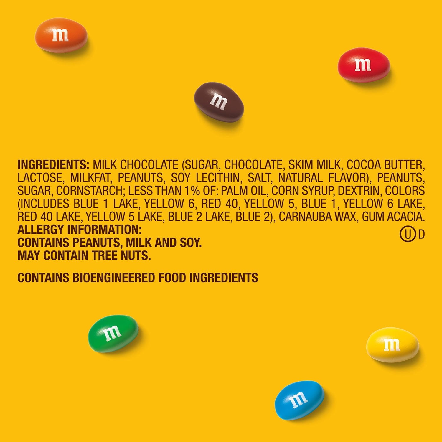 M&amp;M'S ピーナッツ ミルク チョコレート キャンディ、シングルサイズ、1.74 オンス、48 個入り。
