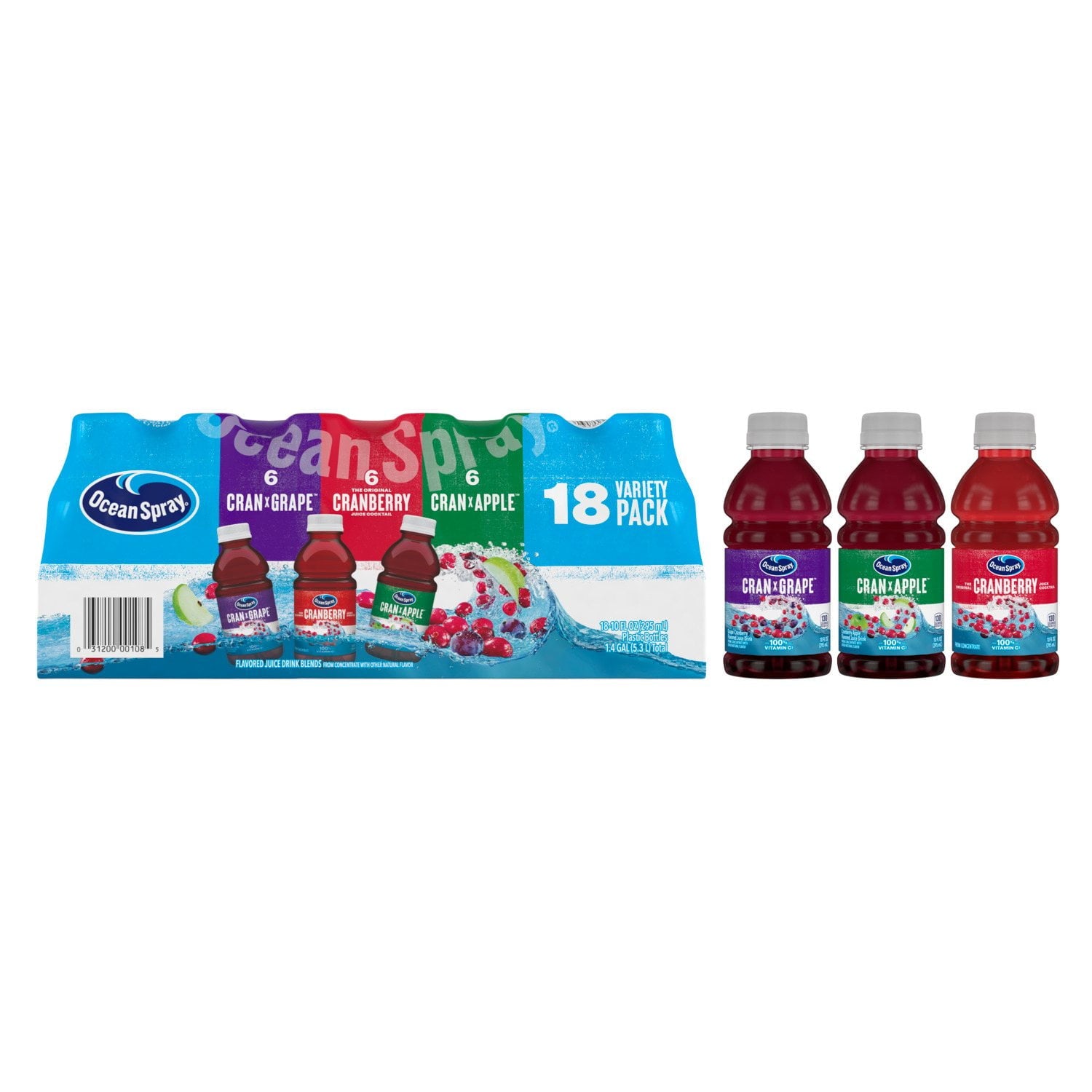 오션스프레이 주스 드링크 버라이어티 10 fl. oz × 18 – 과일 음료