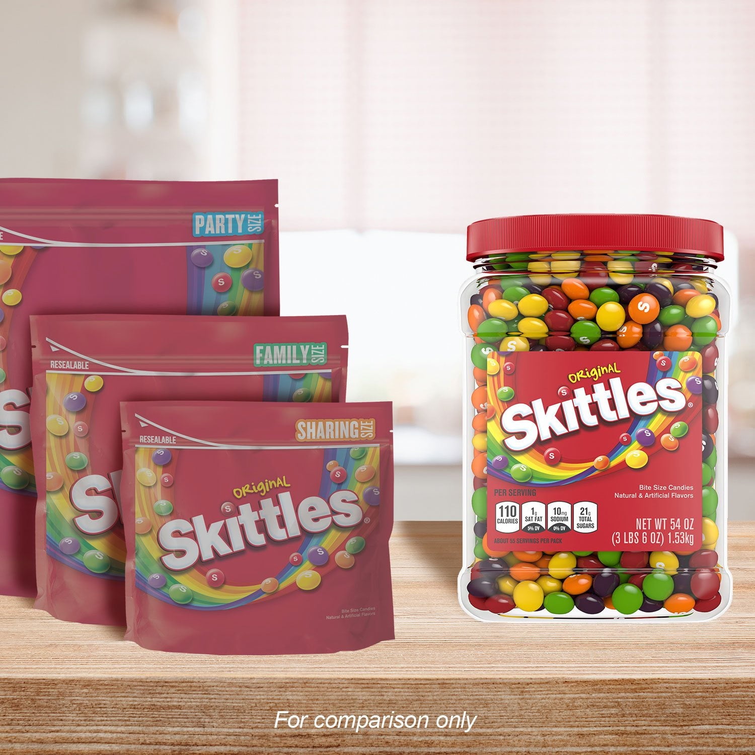 Skittles オリジナル チューイーキャンディー バルクジャー、54 オンス。