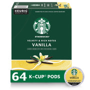 スターバックス ライトロースト バニラ風味コーヒー Kカップ、64 個入り。
