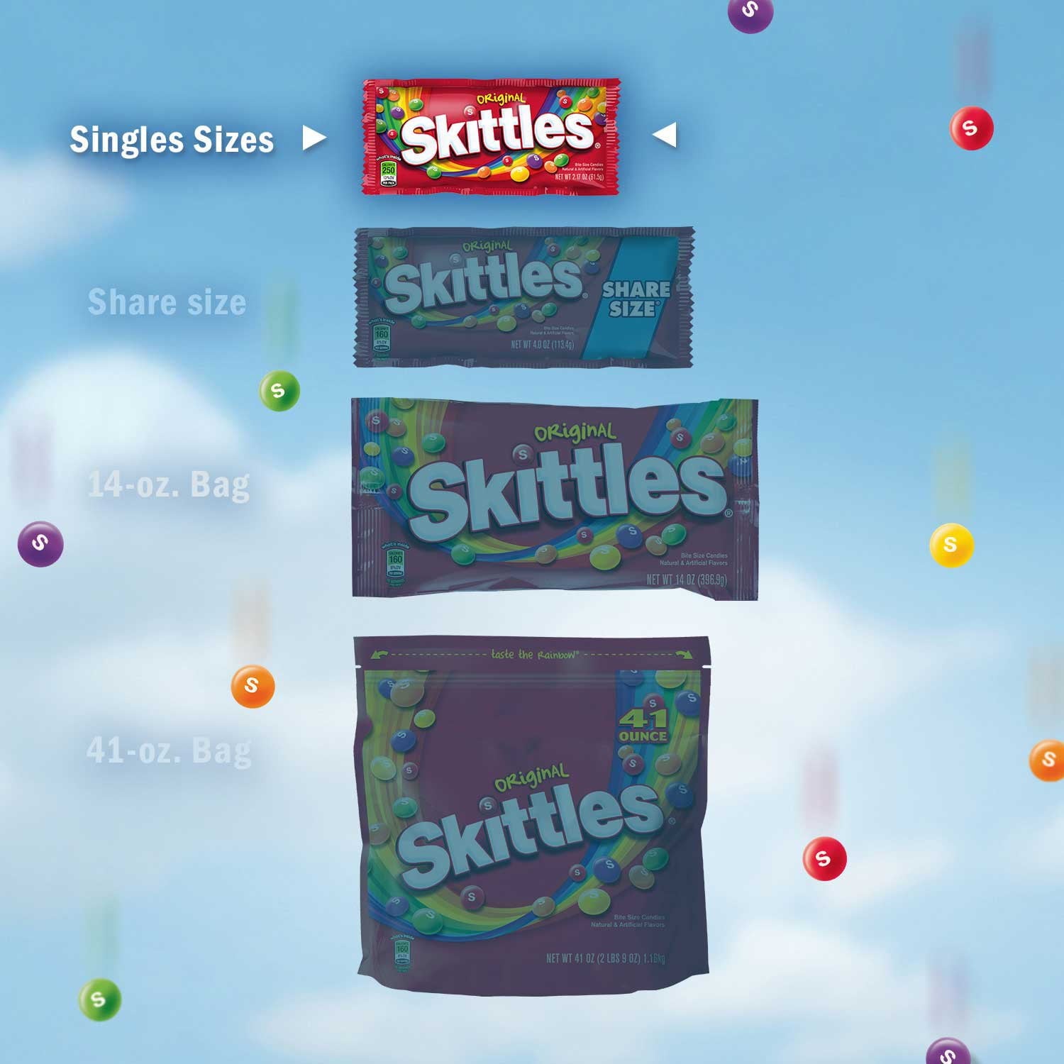 Skittles オリジナル フルーティー チューイー キャンディー、フルサイズ、2.17 オンス、36 個入り。 