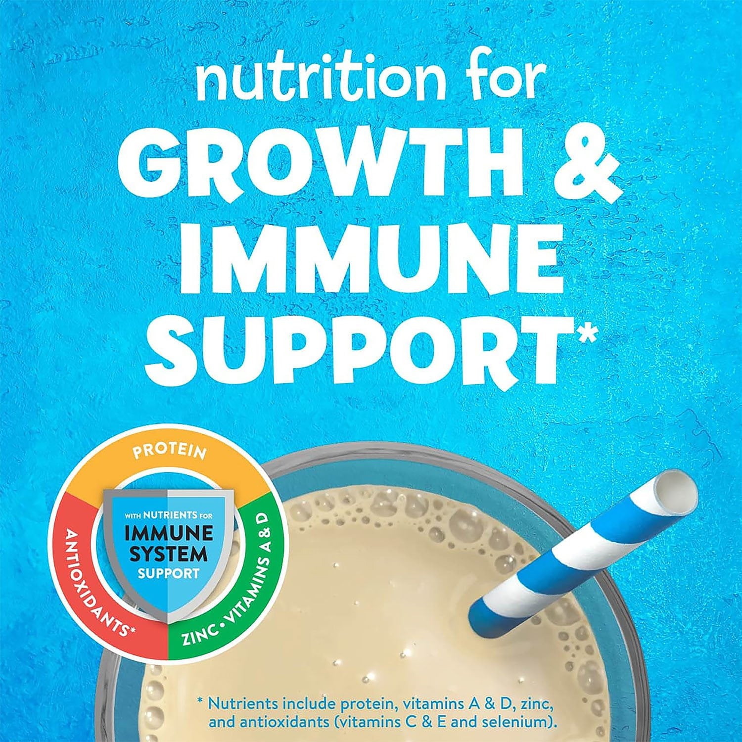 PediaSure Grow and Gain 子供用繊維入り栄養シェイク、バニラ、8 液量オンス、24 パック。