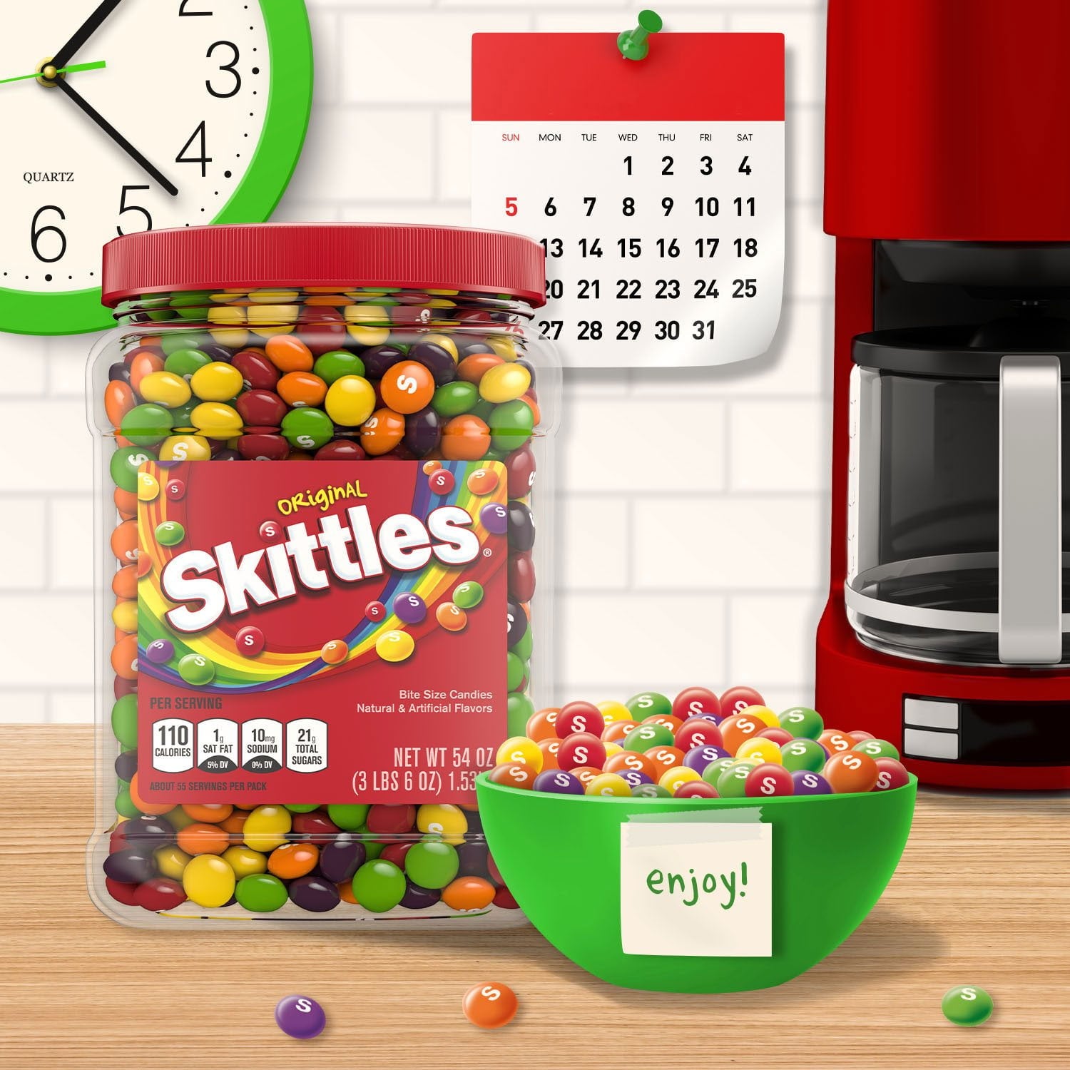 Skittles オリジナル チューイーキャンディー バルクジャー、54 オンス。