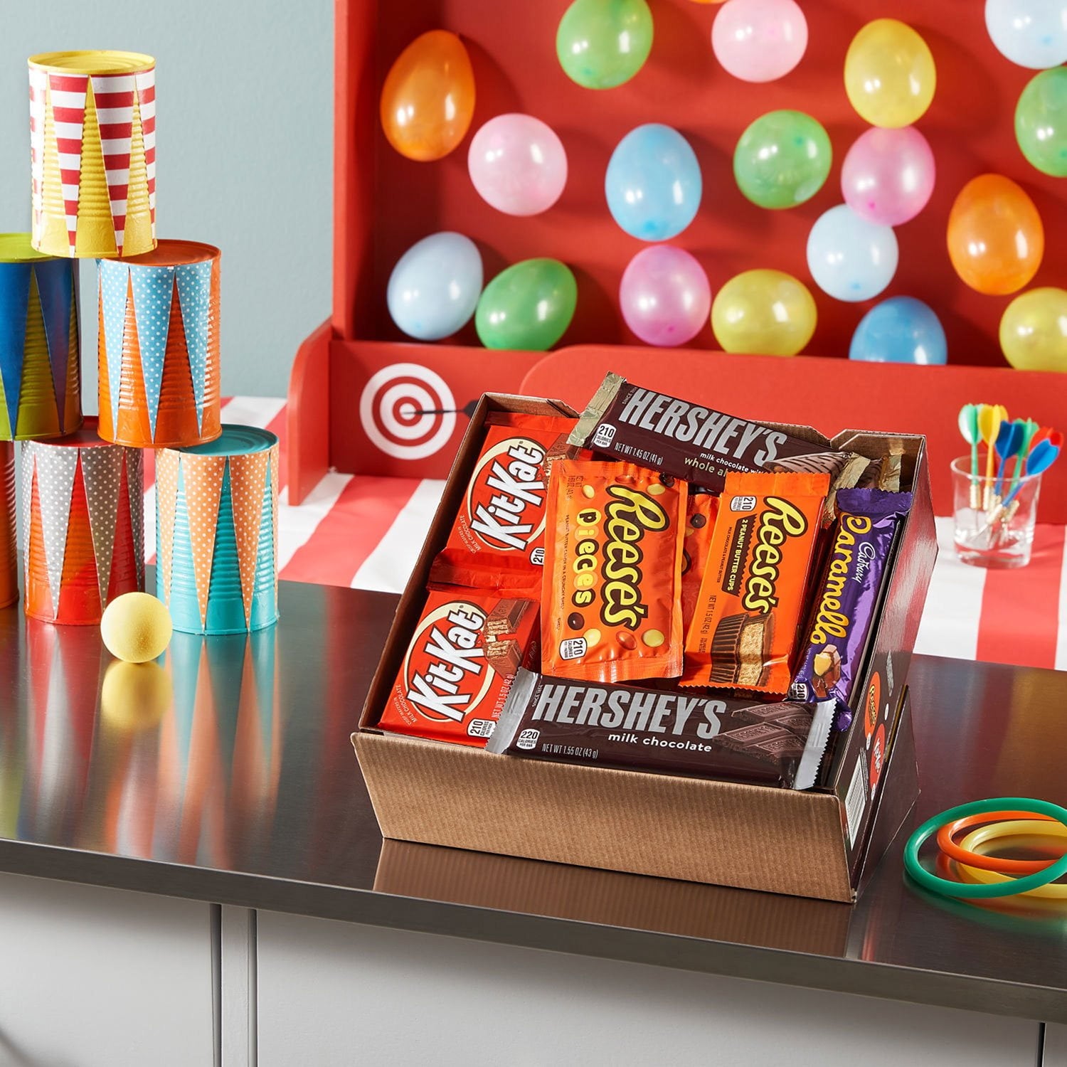 HERSHEY'S チョコレート ラバー キャンディー バー、バラエティ パック、フルサイズ、52 個入り。