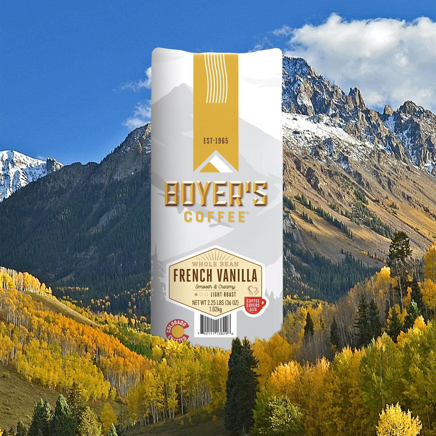 Boyer's Coffee ホールビーン フレンチバニラ、36 オンス。