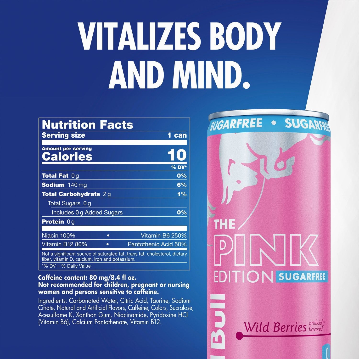 레드불 슈가프리 핑크 에디션 8.4 fl. oz × 24 – 무설탕 베리 계열