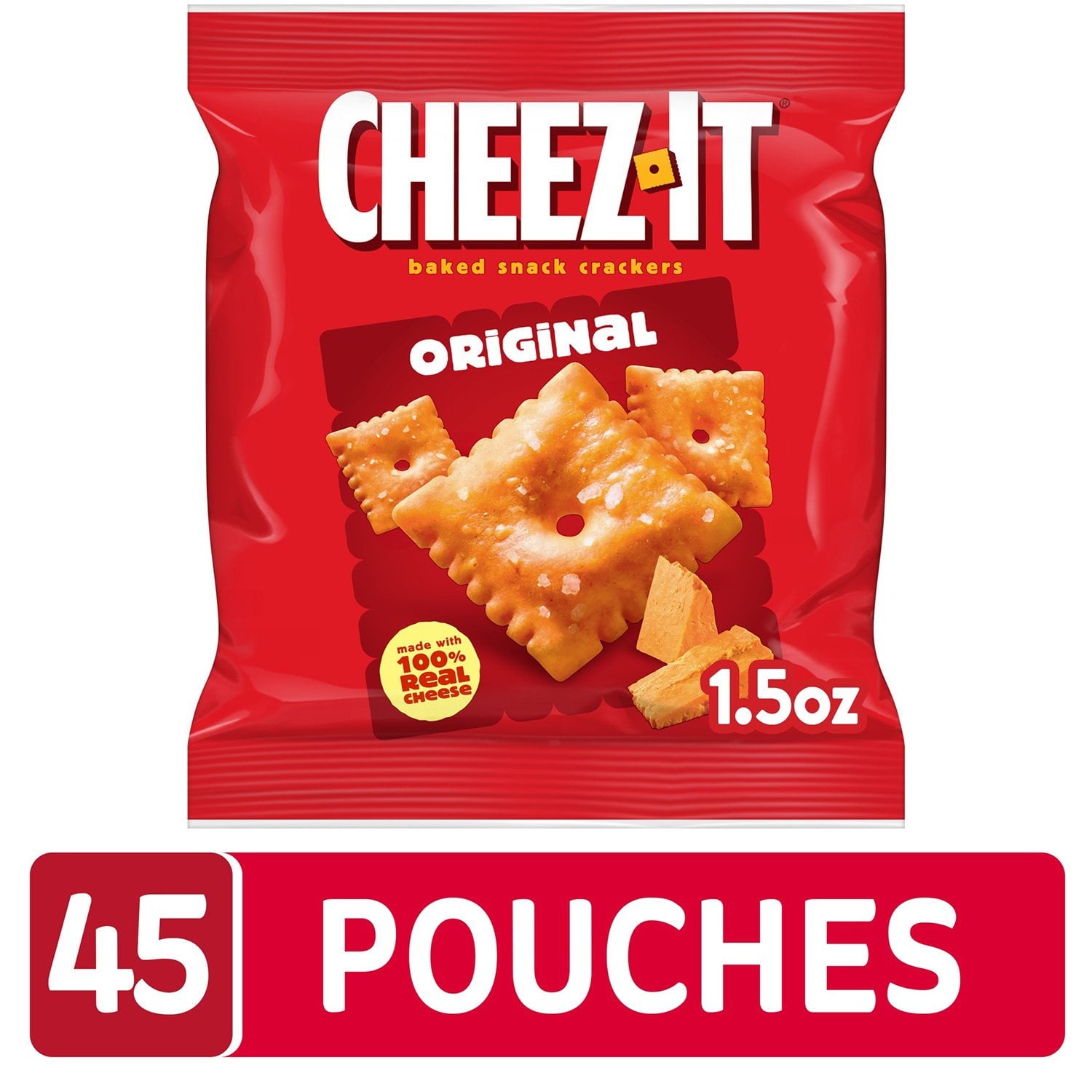 Cheez-It オリジナル ベイクド スナック クラッカー 1.5 オンス、45 個入り