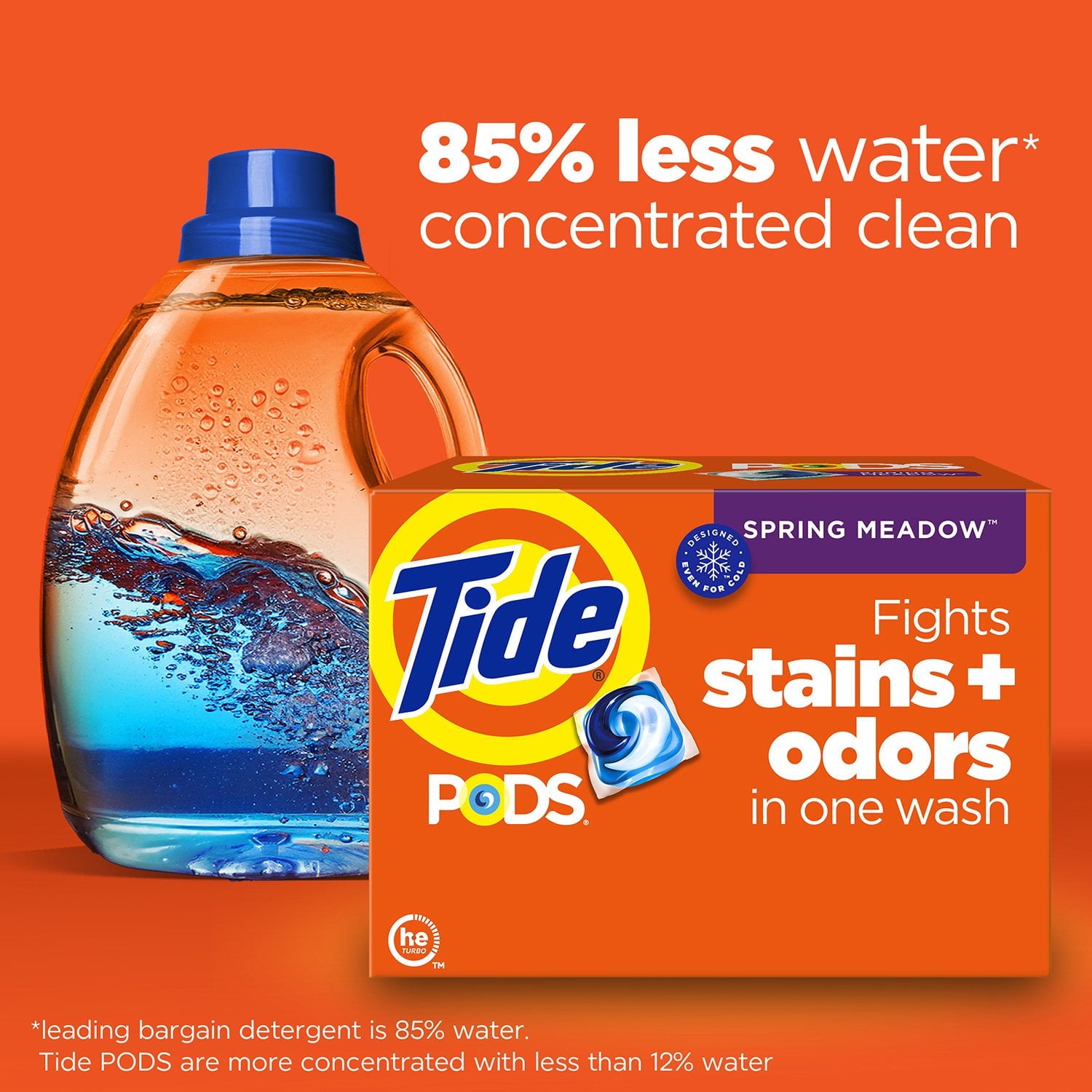 Tide PODS 洗濯洗剤パック、スプリングメドウ、156 個入り。