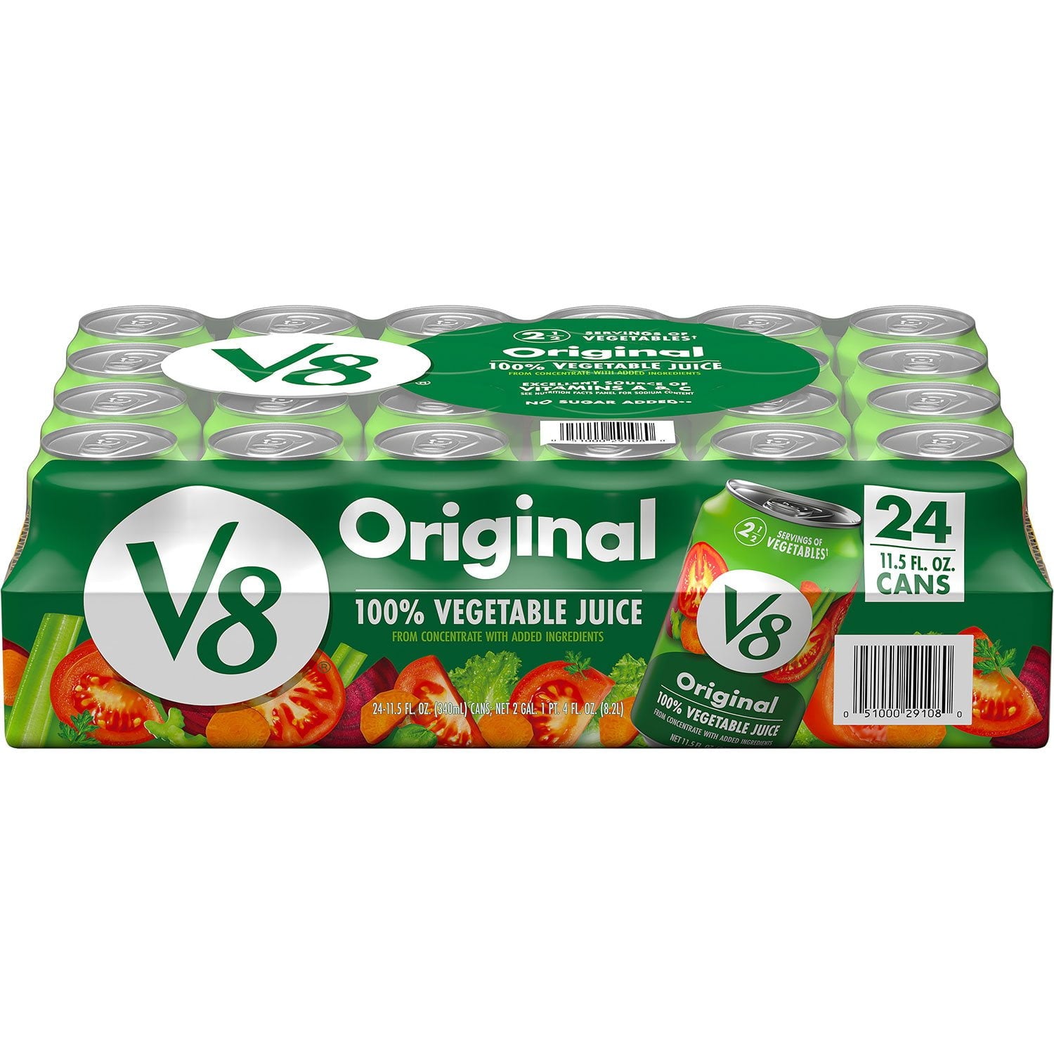 V8 오리지널 100% 야채 주스 11.5 oz × 24 – 토마토 베이스 채소 주스