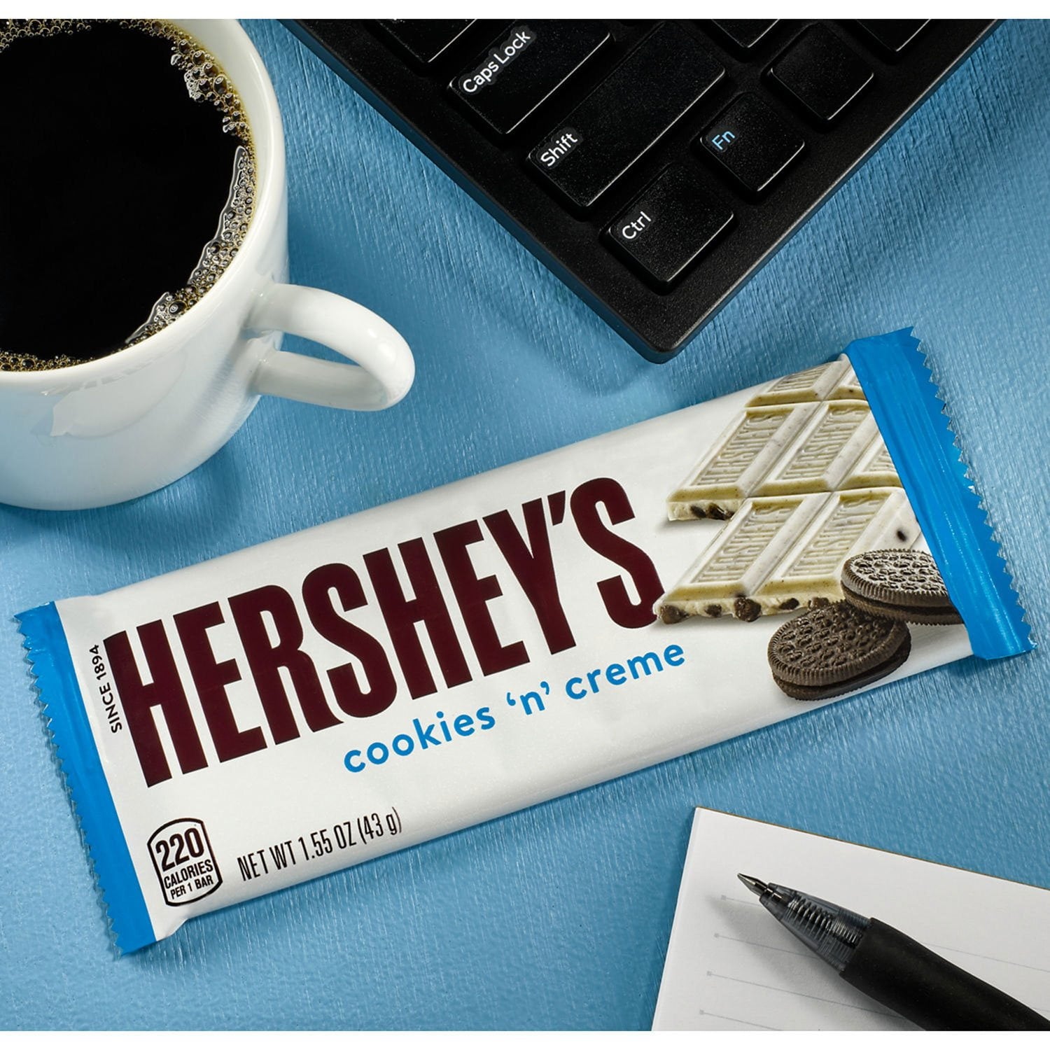 HERSHEY'S クッキー＆クリーム キャンディーバー、フルサイズ、1.55 オンス、36 個入り。
