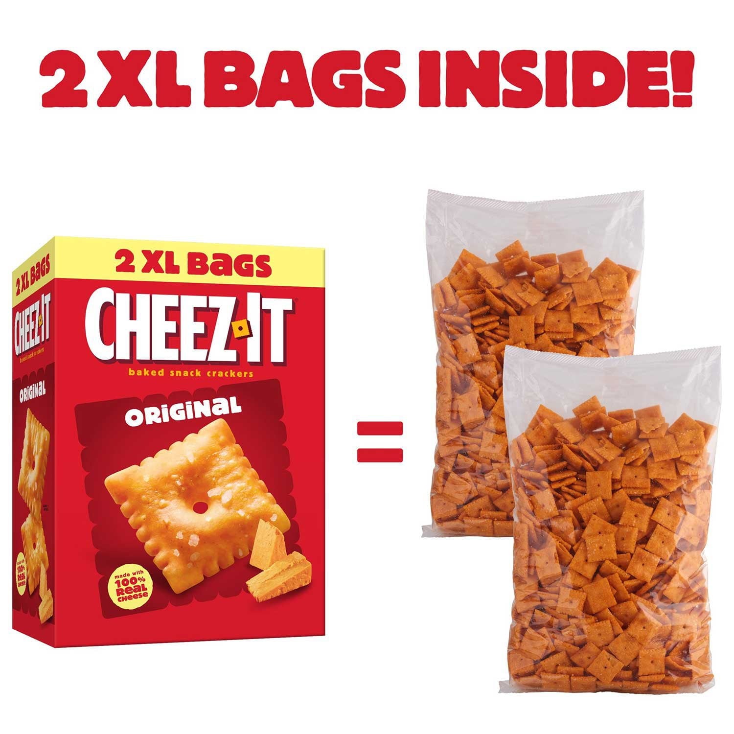 Cheez-It オリジナル ベイクド スナック クラッカー、24 オンス、2 個パック。