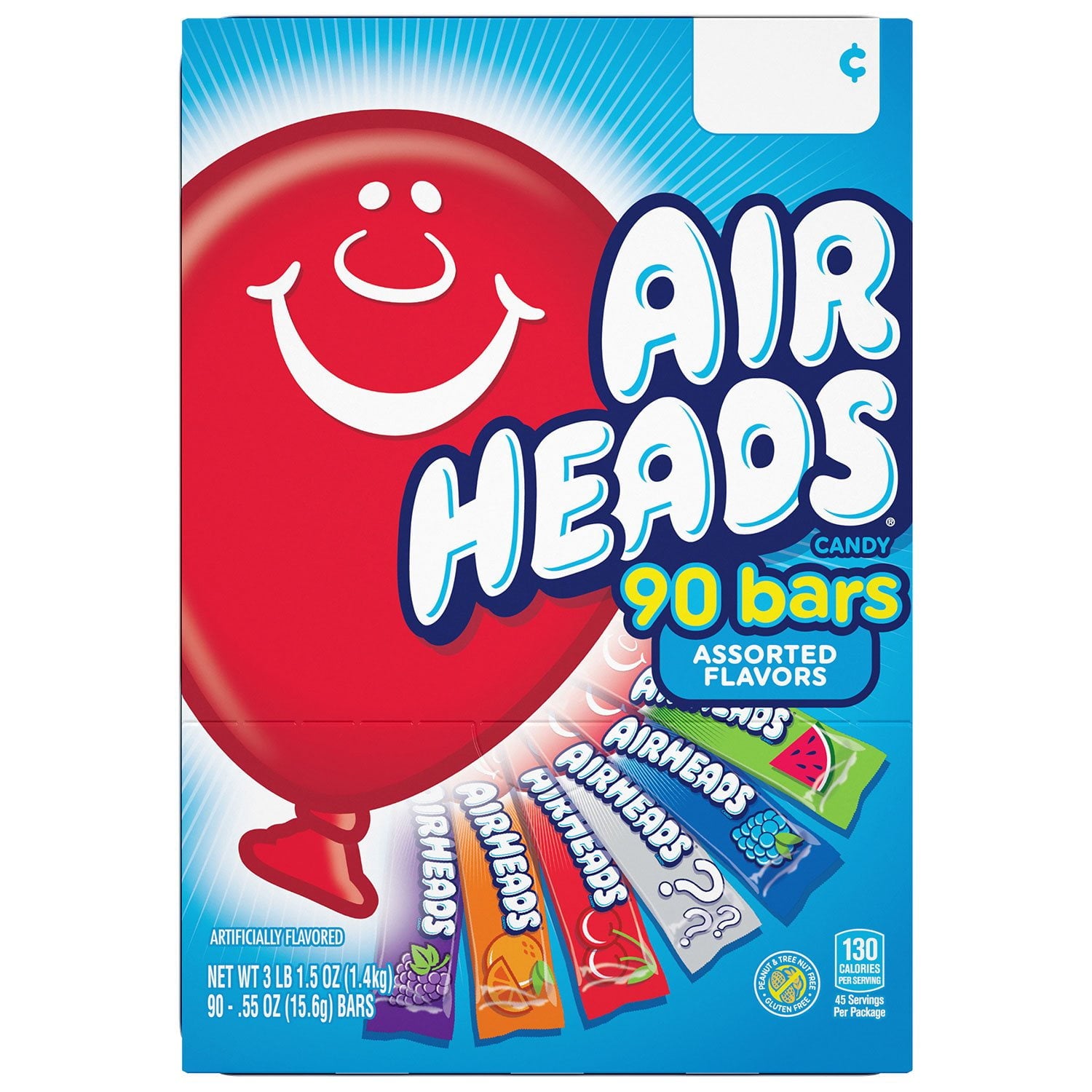 AirHeads バラエティパック、0.55 オンス、90 個入り。