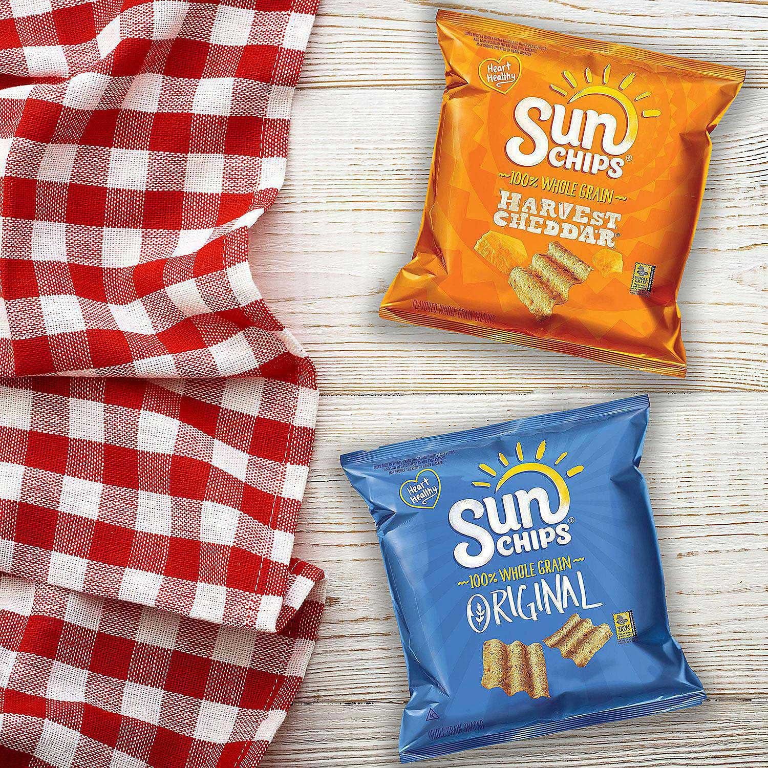 SunChips 全粒粉バラエティパック チップス、30 個入り。