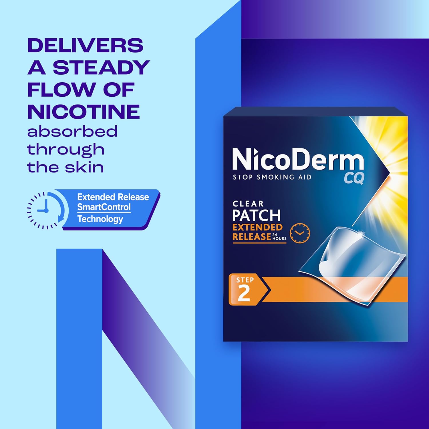 니코덤 CQ 금연보조 니코틴 패치 14mg Step 2 21매 – 24시간 클리어 패치