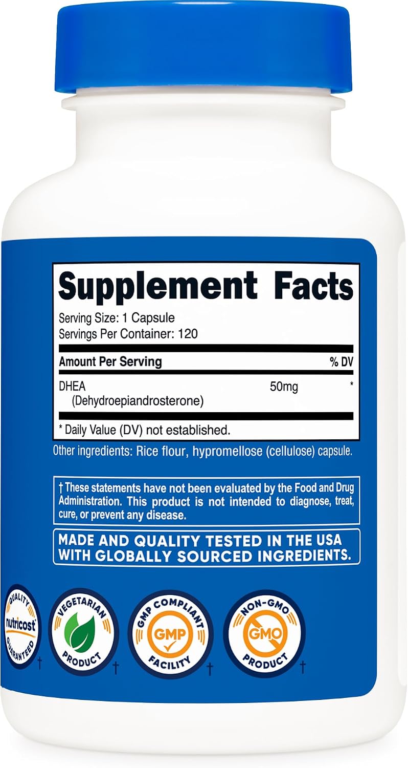 뉴트리코스트 DHEA 50mg 120캡슐·240캡슐 선택 – 중년 활력 및 호르몬 균형 관리