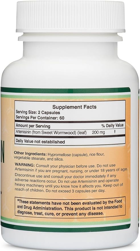 ダブルウッドアルテミシニン（スイートワームウッド）200mg、120カプセル