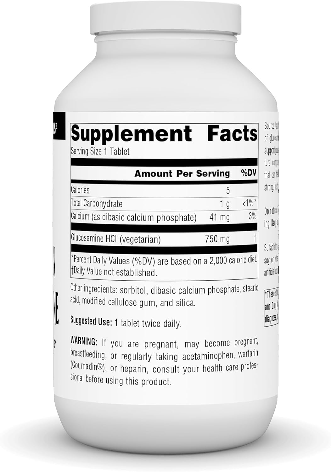 소스 내추럴스 베지테리언 글루코사민 750mg – 식물성 관절 · 연골 · 결합조직 건강 지원