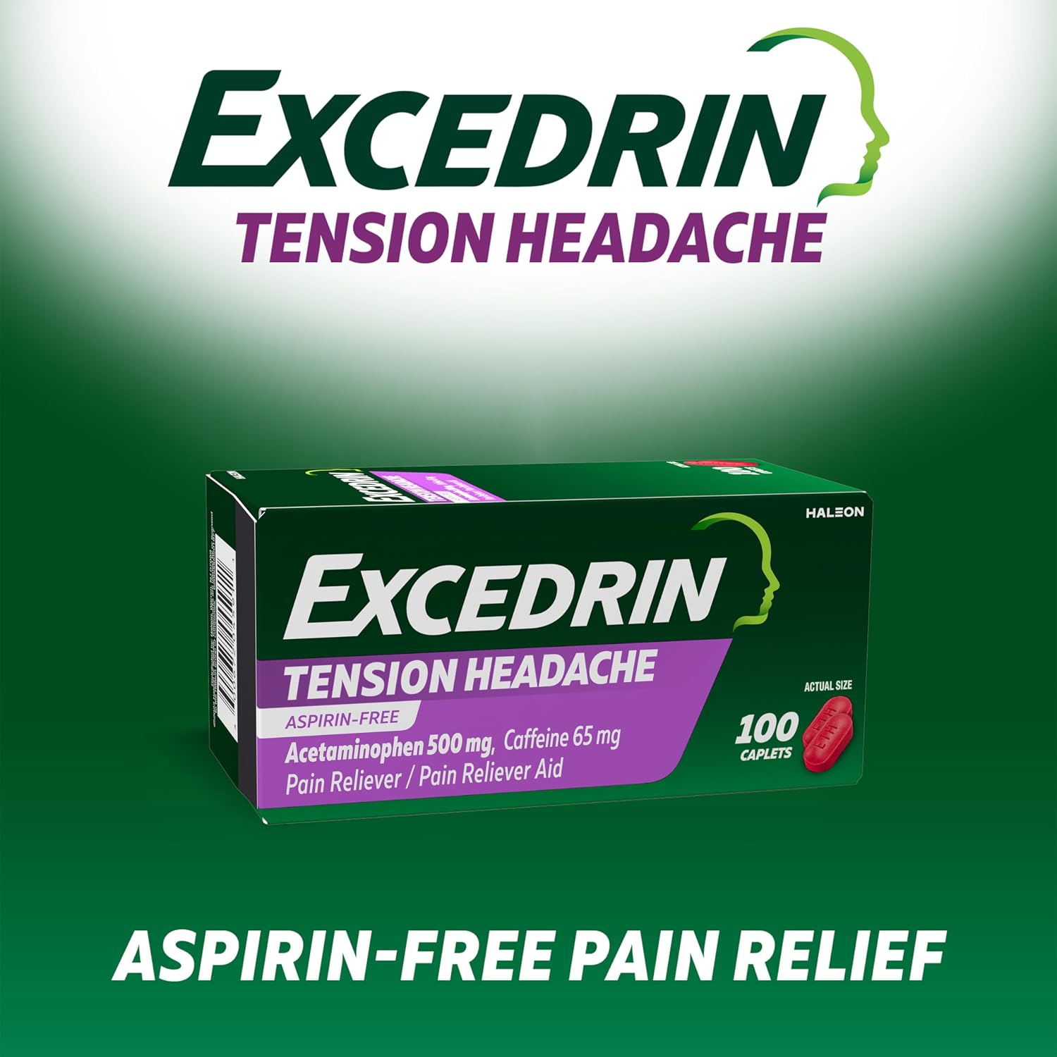 엑세드린 텐션 헤드에이크 두통 진통제 아세트아미노펜 500mg + 카페인 65mg 100정 | Excedrin Tension Headache