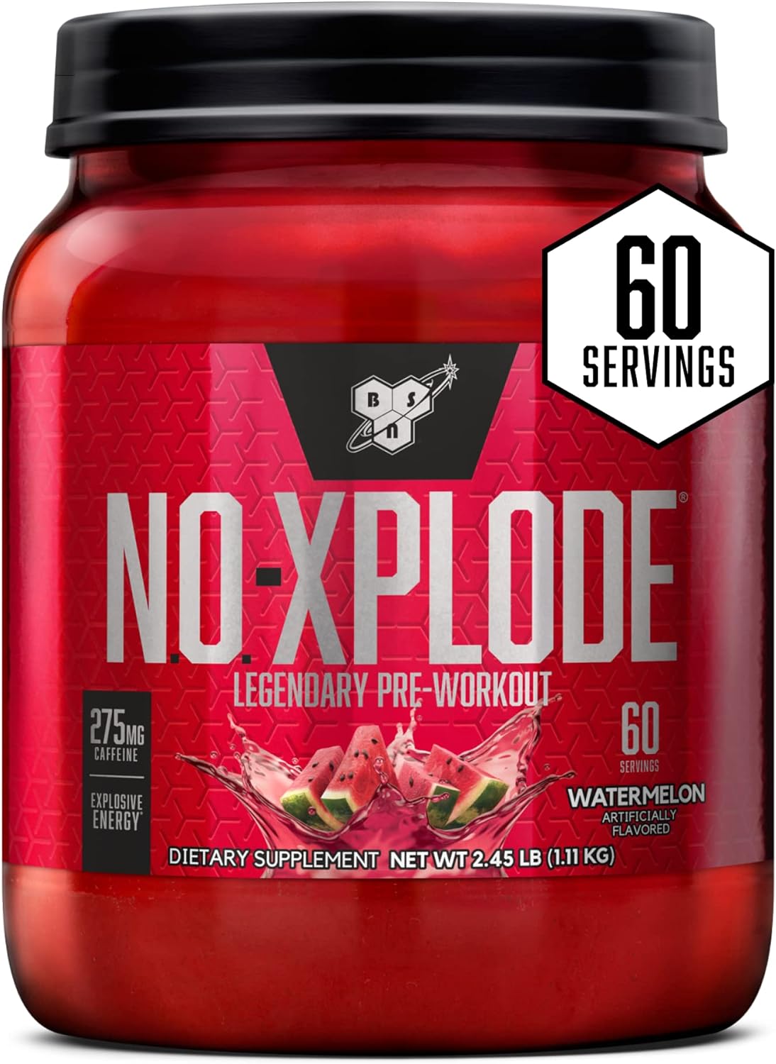 비에스엔 노익스 플로드 프리 워크아웃 파우더 60 Servings – 운동 전 섭취용 파우더