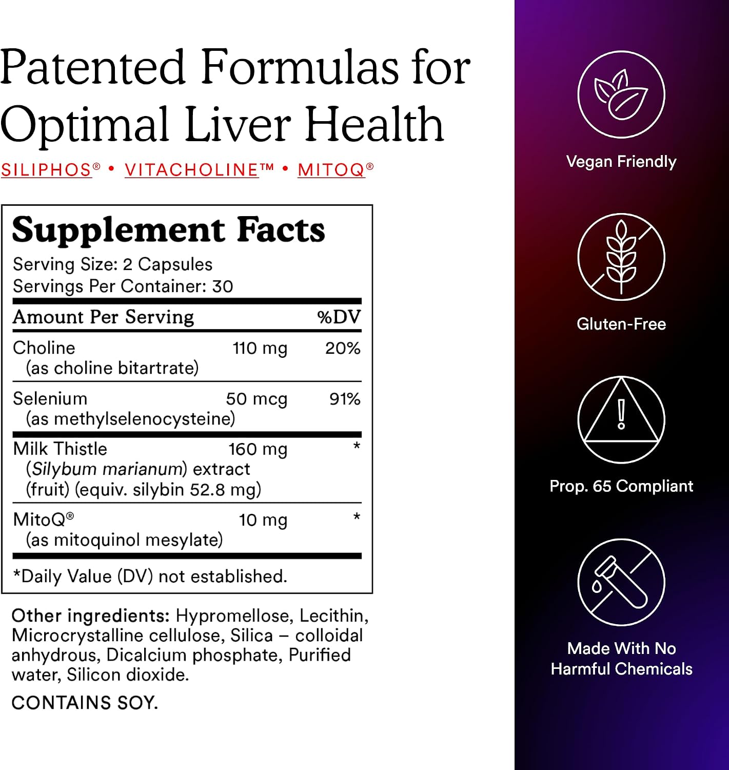 MitoQ +Liver 미토큐 플러스 리버 60캡슐 – 미토퀴놀·Siliphos 밀크시슬·콜린·셀레늄 간 건강 영양제