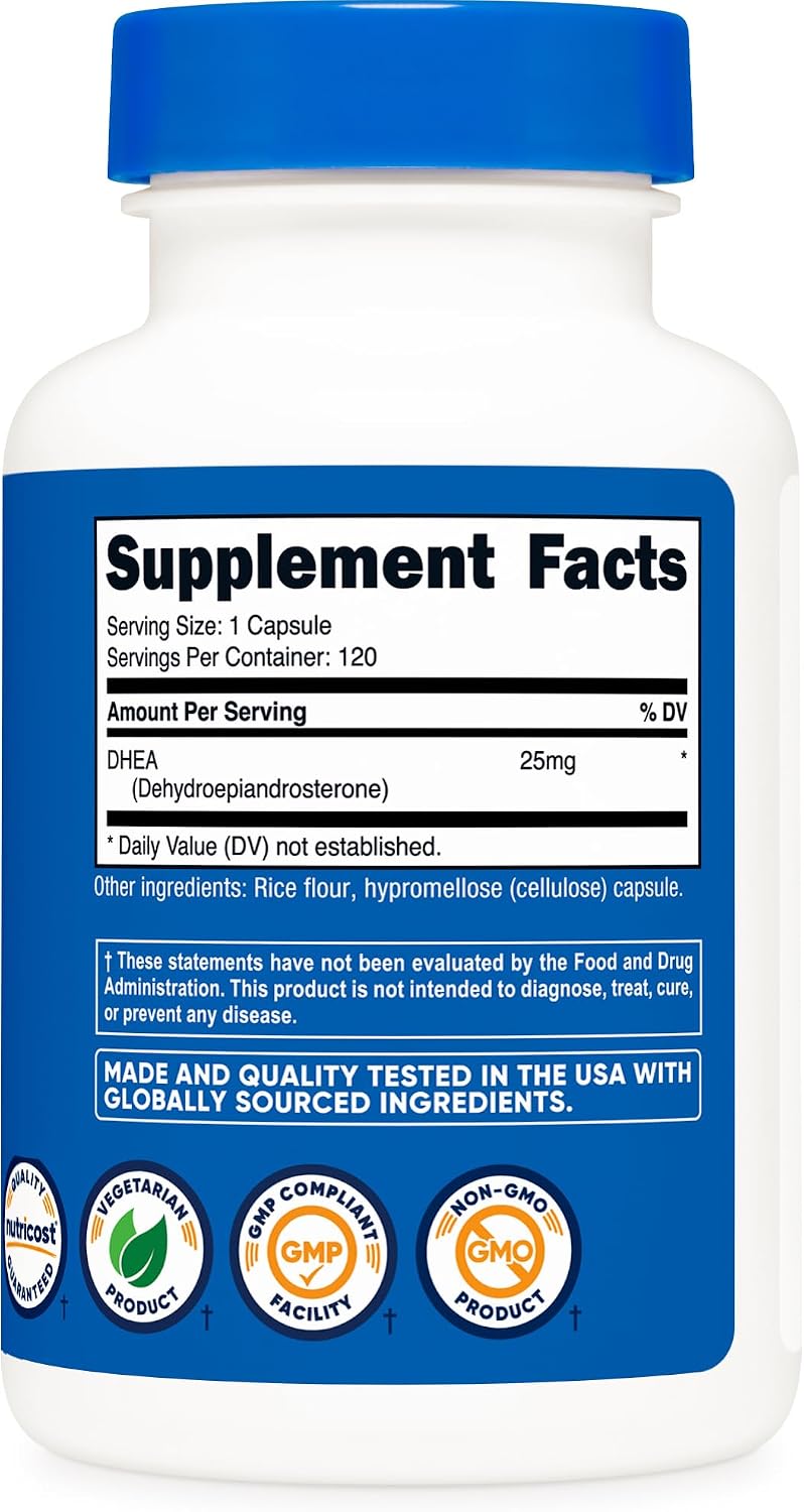 뉴트리코스트 DHEA 25mg 120캡슐·240캡슐 선택 – 데일리 저함량 디하이드로에피안드로스테론