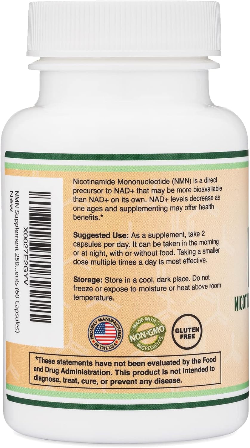 ダブルウッドサプリメント NMN（ニコチンアミドモノヌクレオチド）250mg、60カプセル