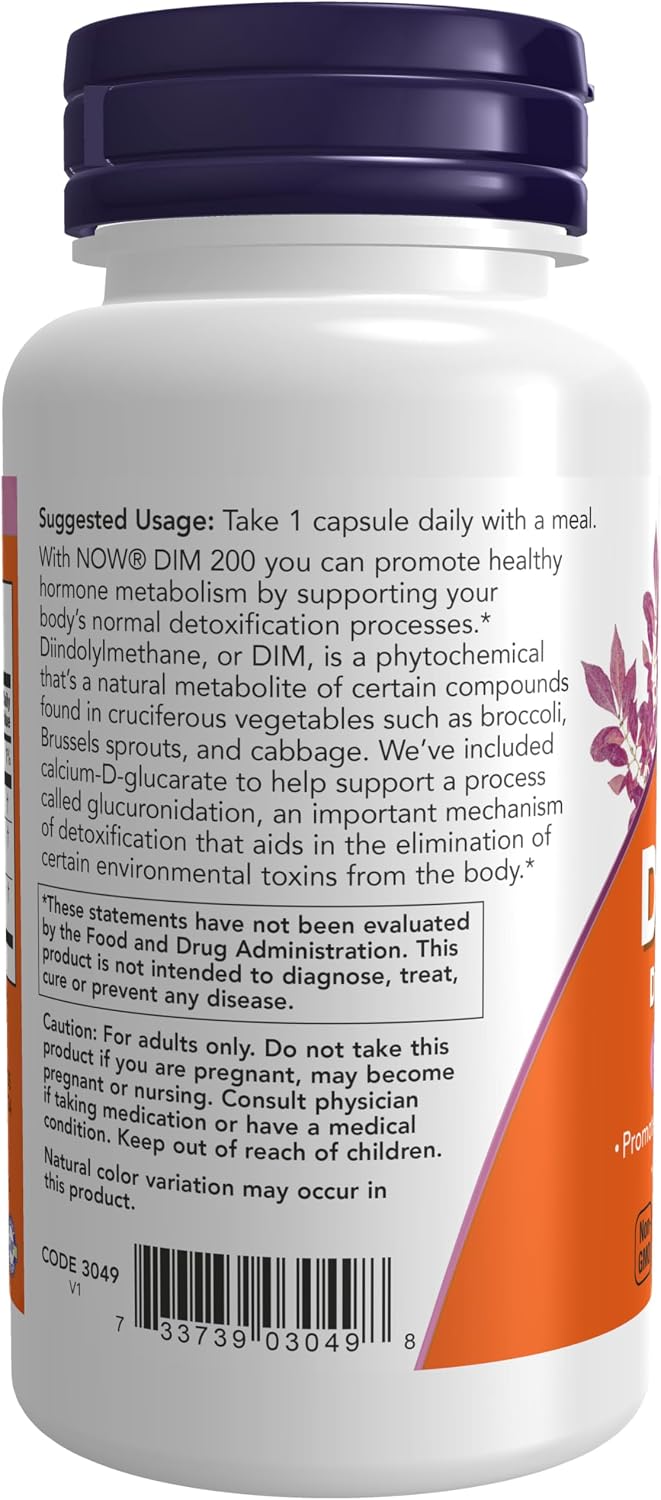 나우푸드 DIM (디인돌릴메탄) 200mg + 칼슘 D-글루카레이트 90 베지캡슐 | 에스트로겐·호르몬 대사 서포트