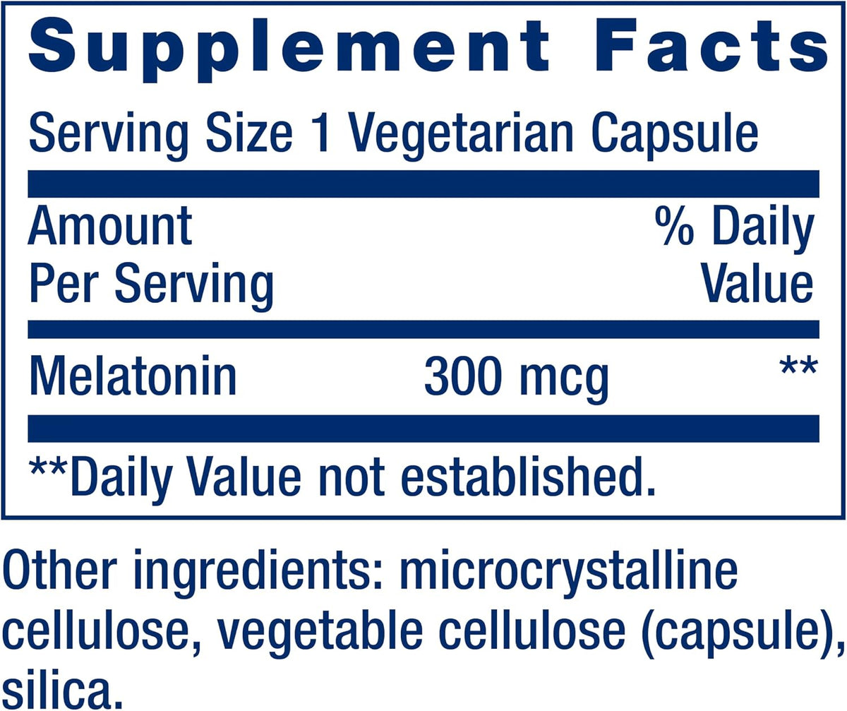 라이프익스텐션 멜라토닌 300mcg 100캡슐 초저용량 제품 이미지