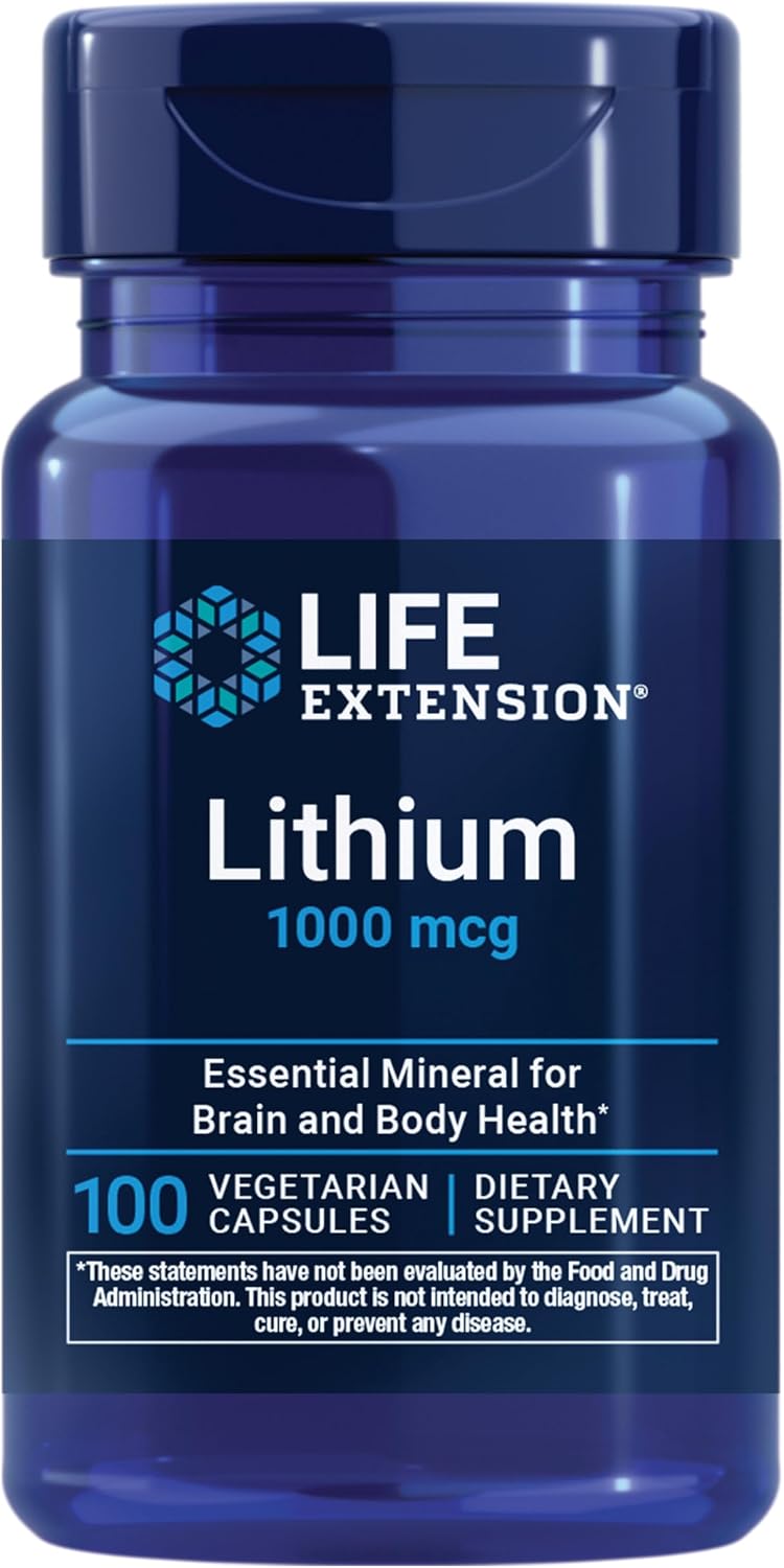 라이프익스텐션 리튬 1000mcg – 100 베지캡슐 – 리튬 오로테이트 저용량으로 뇌 건강과 건강한 노화를 고려한 캡슐 제품