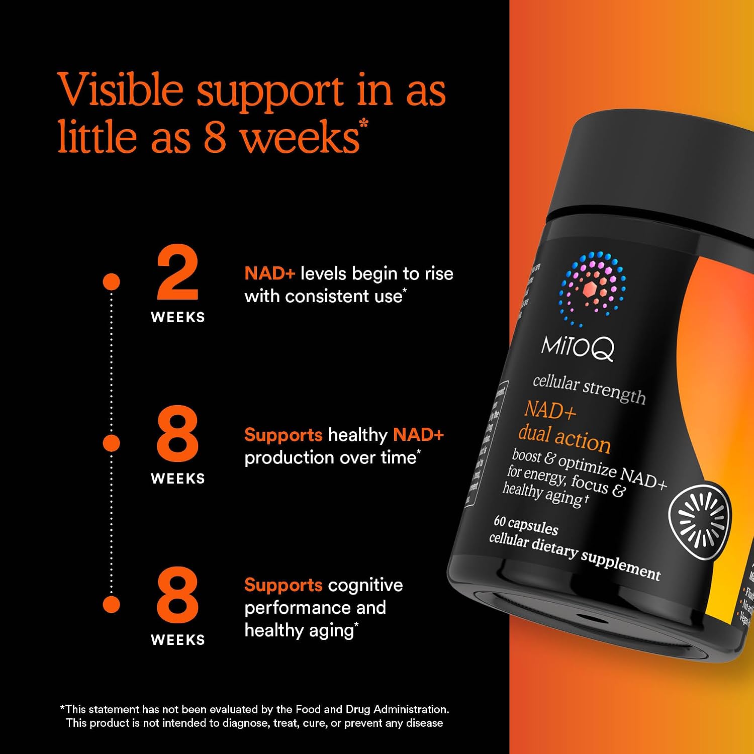 MitoQ NAD+ Dual Action 미토큐 NAD+ 60캡슐 – NR·레스베라트롤·PQQ