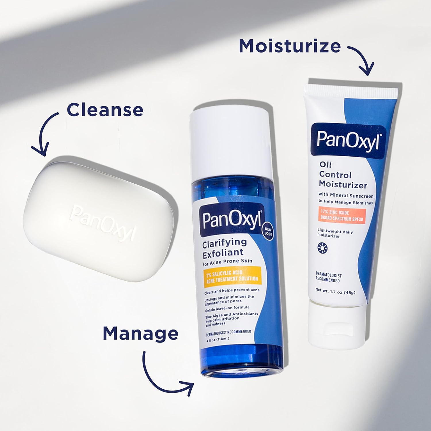 PanOxyl ニキビ治療バー（過酸化ベンゾイル10%配合）、顔、胸、背中用最強ニキビ治療バー、石鹸不使用ボディウォッシュ、ニキビ、白ニキビ、黒ニキビをケア、pHバランス調整済み、ヴィーガン、4オンス