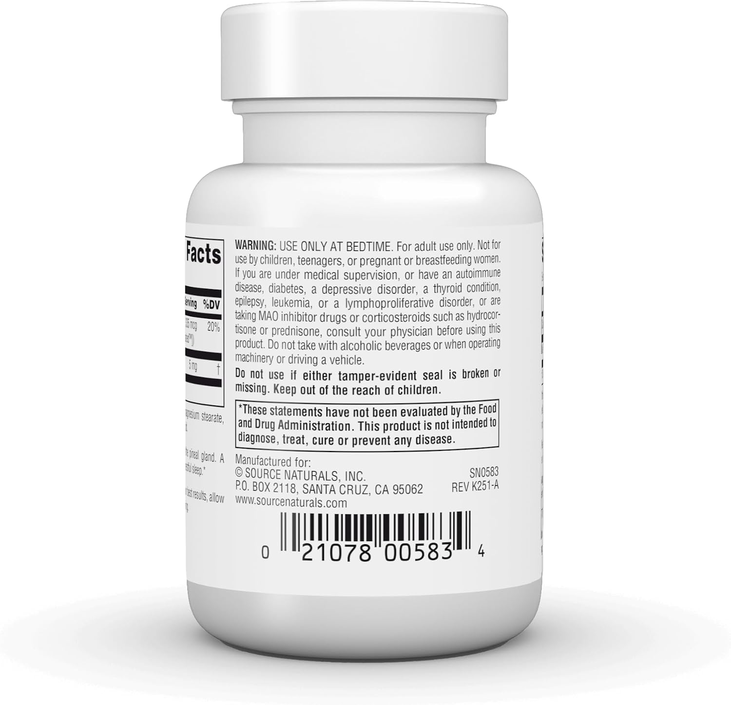 소스 내추럴스 멜라토닌 5mg 100 로젠지 – 입안에서 녹여 먹는 페퍼민트 맛 정제 · 수면 리듬 · 편안한 숙면 지원