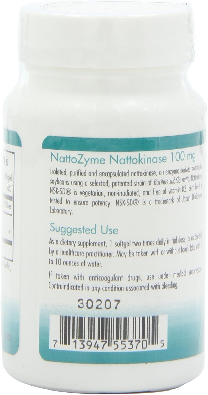 뉴트리콜로지 나토자임 낫토키나제 100mg 2000FU 60소프트젤 – 혈액순환·혈류 건강 관리 | NutriCology NattoZyme