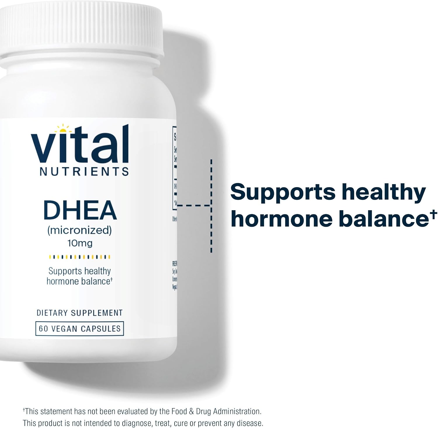 바이탈 뉴트리언츠 DHEA 10mg 60캡슐 – 마이크로나이즈드 고흡수 설계 · 저함량 DHEA